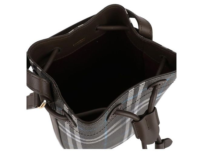 Burberry Mini borsa a secchiello a quadri - vista 8
