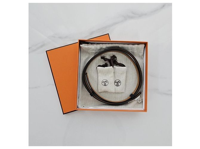Hermès Cinturón Kelly para mujer Negro Hebilla Plateada Multicolor - vista 10