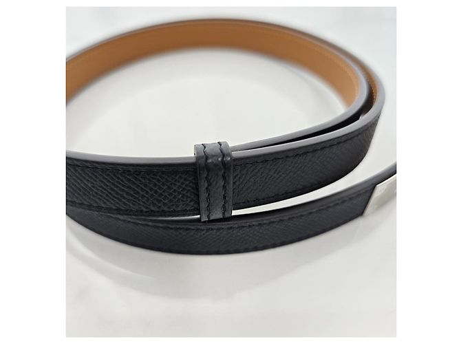 Hermès Cinturón Kelly para mujer Negro Hebilla Plateada Multicolor - vista 8
