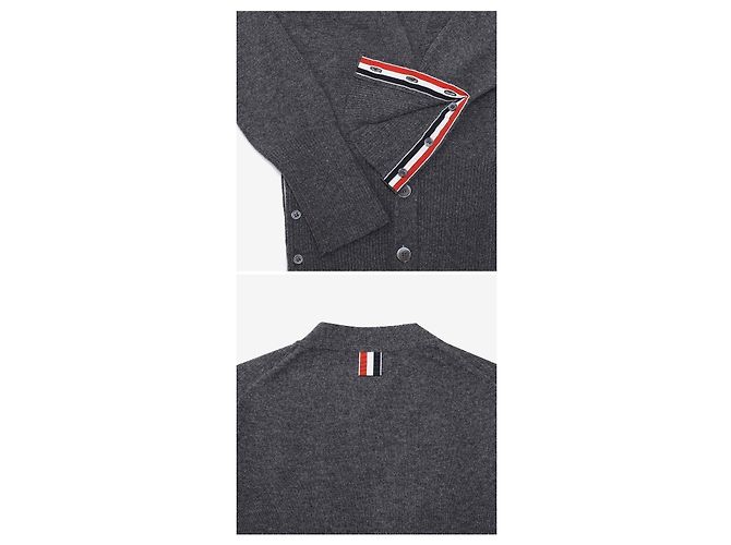 Thom Browne Klassischer Damen-Cardigan aus Kaschmir Braun - Ansicht 10