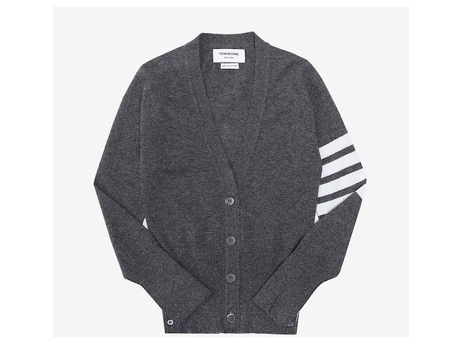 Thom Browne Klassischer Damen-Cardigan aus Kaschmir Braun - Ansicht 3