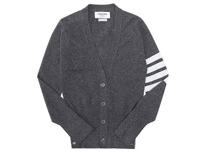 Thom Browne Klassischer Damen-Cardigan aus Kaschmir Braun - Ansicht 4