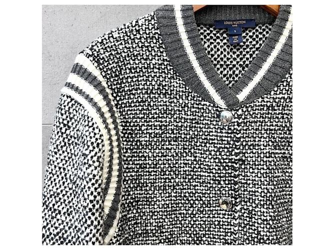 Louis Vuitton Tweed-Bomberjacke Grau Braun - Ansicht 3