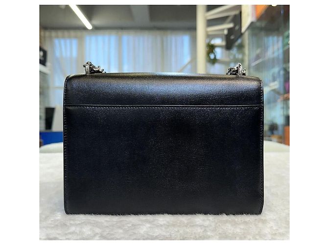 Saint Laurent Borsa a tracolla con catena Monogram Sunset Argento Nero - vista 3