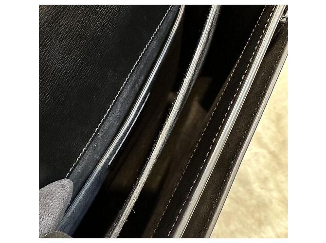 Saint Laurent Borsa a tracolla con catena Monogram Sunset Argento Nero - vista 7