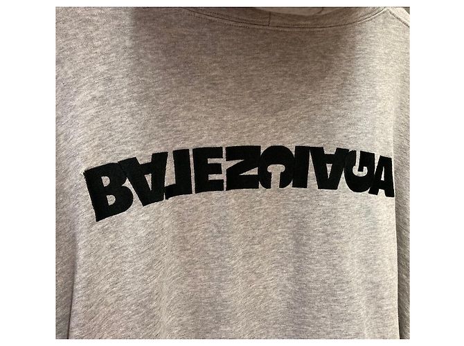 Balenciaga Logo Hoodie Grau Braun - Ansicht 4