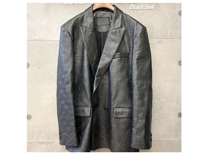 Gucci Giacca Blazer Double Logo GG Nera Nero - vista 3