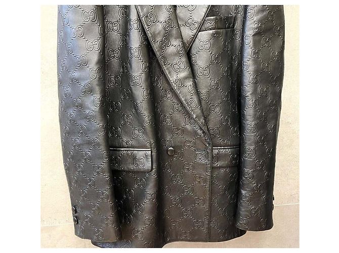 Gucci Giacca Blazer Double Logo GG Nera Nero - vista 4