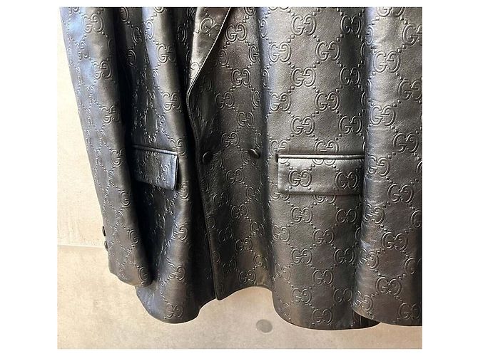 Gucci Giacca Blazer Double Logo GG Nera Nero - vista 7