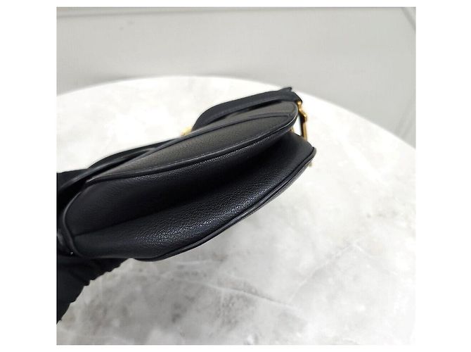 Saddle Dior Borsa a tracolla in pelle nera Argento - vista 4