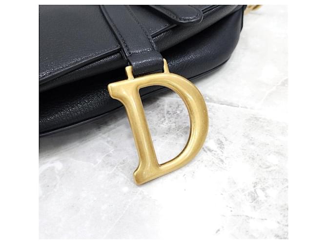 Saddle Dior Borsa a tracolla in pelle nera Argento - vista 5