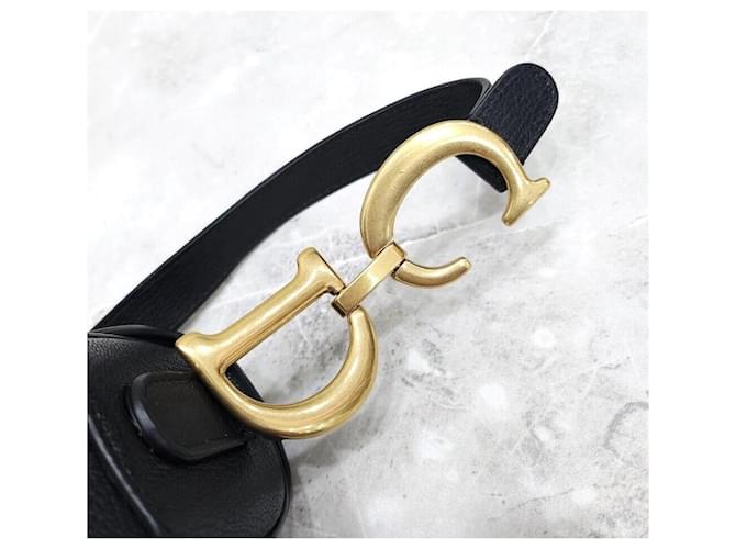 Saddle Dior Borsa a tracolla in pelle nera Argento - vista 6