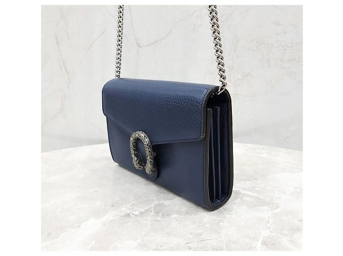 Gucci Dionysus Mini Leder-Kettentasche in Navy - Ansicht 2