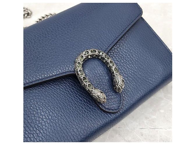 Gucci Dionysus Mini Leder-Kettentasche in Navy - Ansicht 5