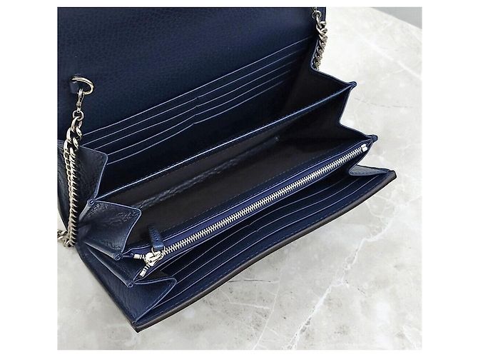 Gucci Dionysus Mini Leder-Kettentasche in Navy - Ansicht 6