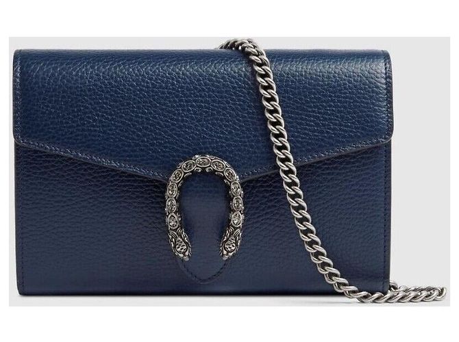 Gucci Dionysus Mini Leder-Kettentasche in Navy - Ansicht 8