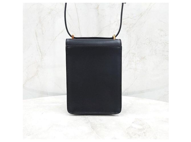 Burberry Mini borsa a tracolla Robin in pelle liscia nera e finiture dorate Nero - vista 3