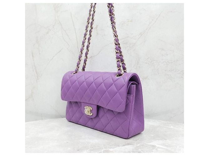 Chanel Classic Small Flap Bag Lila Champagne Gold - Ansicht 2