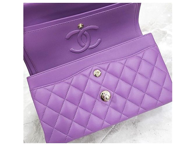 Chanel Classic Small Flap Bag Lila Champagne Gold - Ansicht 5