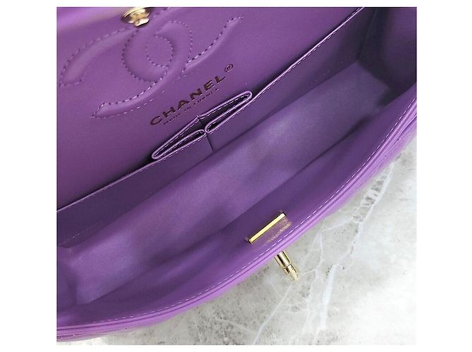 Chanel Classic Small Flap Bag Lila Champagne Gold - Ansicht 8