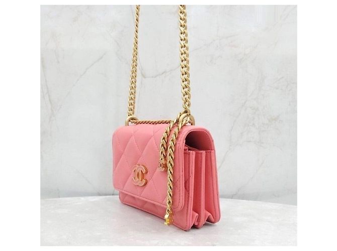 Chanel Mini bolso de hombro con solapa de piel de cordero rosa - Nueva temporada - vista 2
