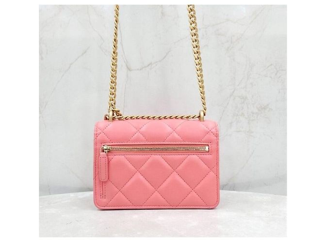 Chanel Mini bolso de hombro con solapa de piel de cordero rosa - Nueva temporada - vista 3