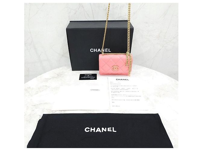 Chanel Mini bolso de hombro con solapa de piel de cordero rosa - Nueva temporada - vista 9