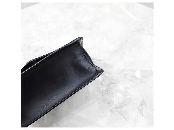 Prada Borsa a tracolla con catena e bustina in pelle Saffiano con logo Triangle Nero - vista 7