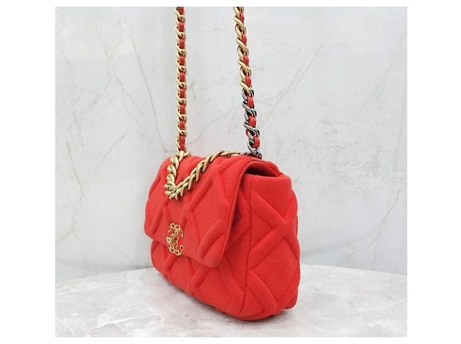 Chanel 19 Chanel Jersey Flapback Small Red Series Rot - Ansicht 2