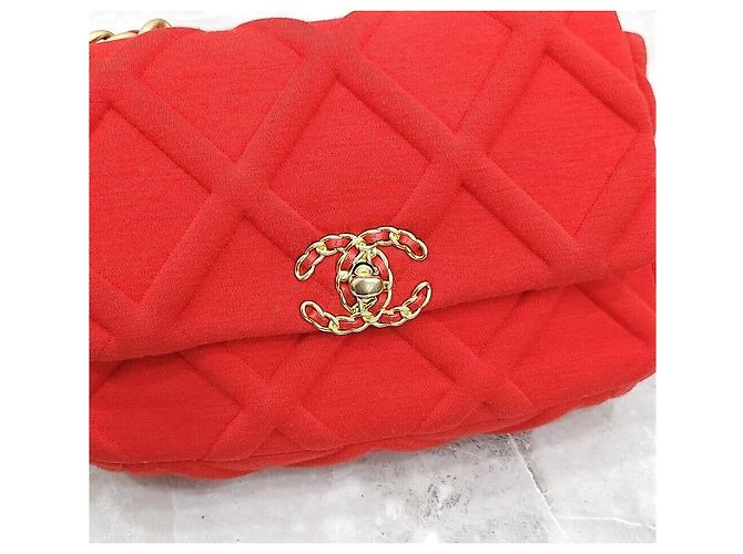 Chanel 19 Chanel Jersey Flapback Small Red Series Rot - Ansicht 4