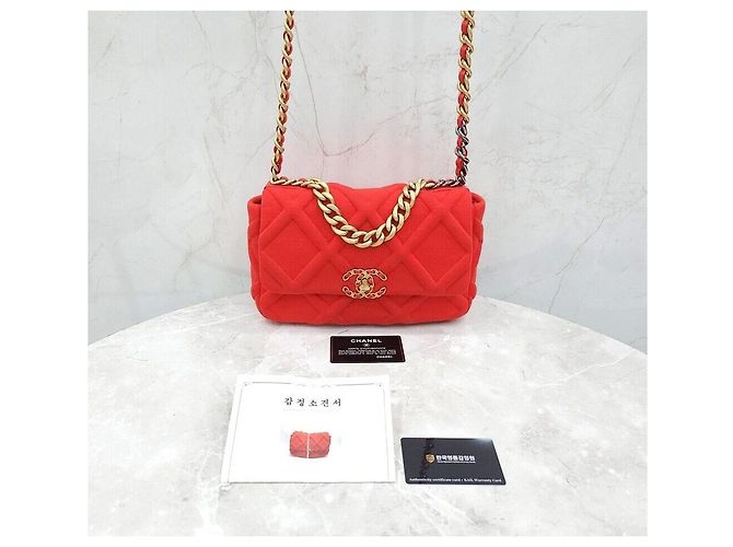 Chanel 19 Chanel Jersey Flapback Small Red Series Rot - Ansicht 8