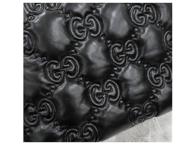 Gucci Grande borsa tote in pelle trapuntata GG nera Nero - vista 6