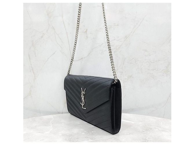 Saint Laurent Borsa a tracolla WOC matelassé nera Nero - vista 2