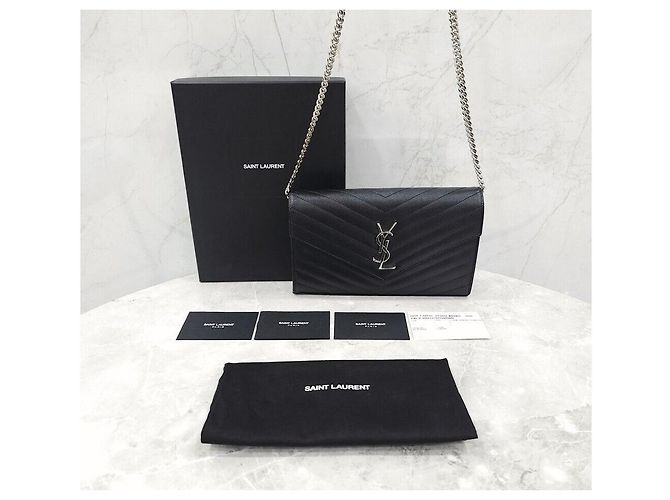 Saint Laurent Borsa a tracolla WOC matelassé nera Nero - vista 9