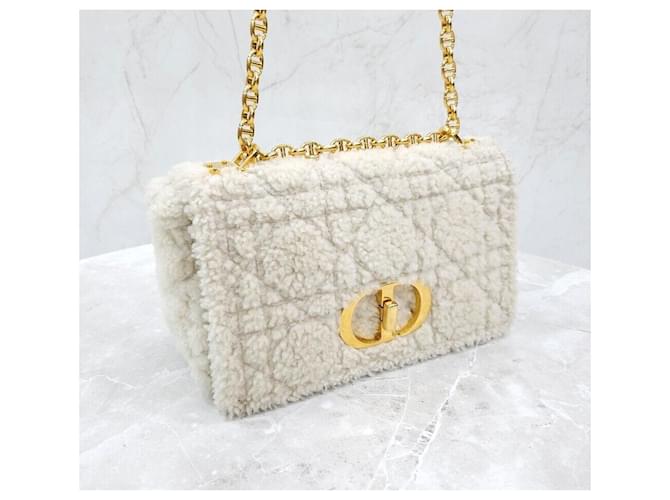 Dior Borsa a Spalla Caro in Shearling Medium Argento - vista 2