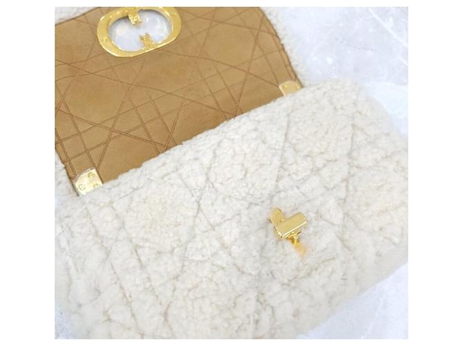 Dior Borsa a Spalla Caro in Shearling Medium Argento - vista 6