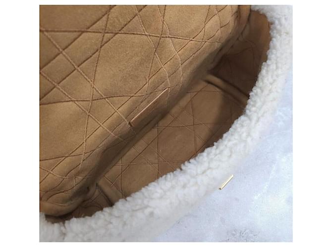 Dior Borsa a Spalla Caro in Shearling Medium Argento - vista 8