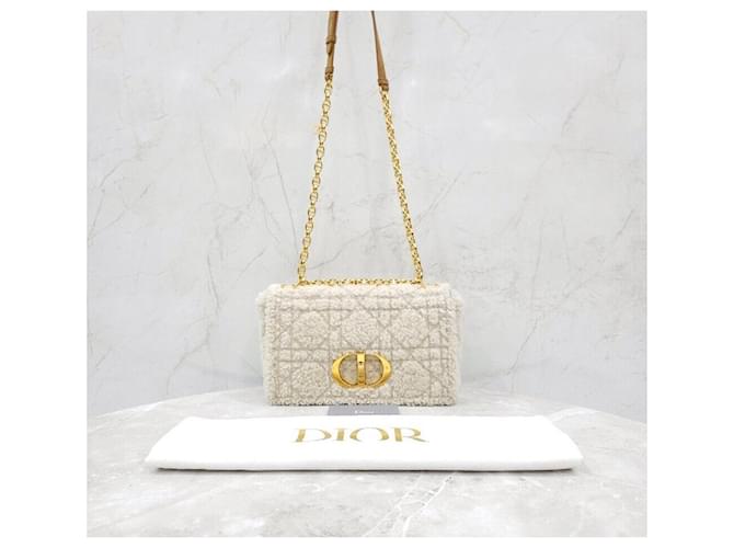 Dior Borsa a Spalla Caro in Shearling Medium Argento - vista 9