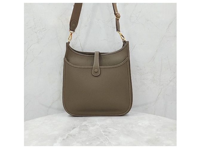 Hermès Evelyn Clemmence Etoupe Gold Stamp Silber - Ansicht 3