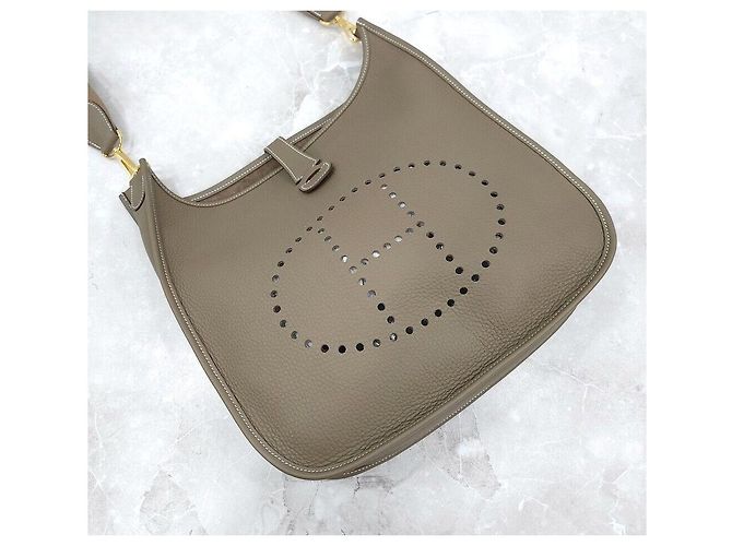 Hermès Evelyn Clemmence Etoupe Gold Stamp Silber - Ansicht 4