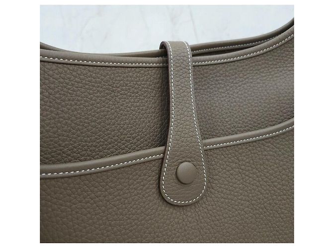 Hermès Evelyn Clemmence Etoupe Gold Stamp Silber - Ansicht 7