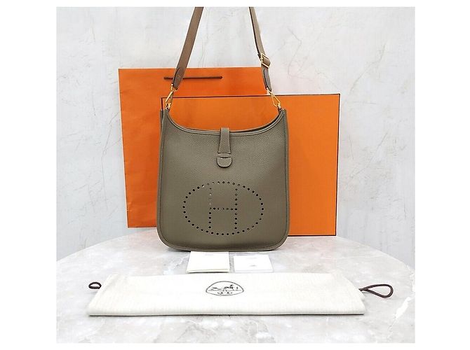 Hermès Evelyn Clemmence Etoupe Gold Stamp Silber - Ansicht 9