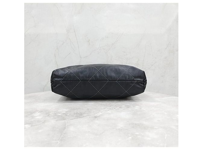 Chanel Borsa a Spalla Medium Stitch Nera con Hardware Oro Nero - vista 5