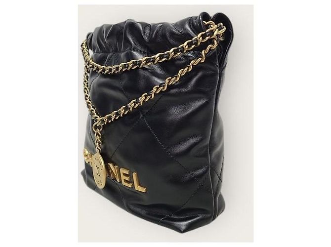Chanel Mini borsa hobo nera e oro Nero - vista 2