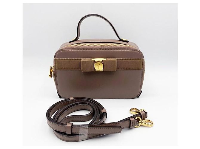 Salvatore Ferragamo Mini borsa tote New Barabow marrone scuro - vista 2