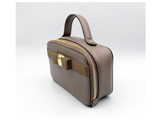 Salvatore Ferragamo Mini borsa tote New Barabow marrone scuro - vista 4