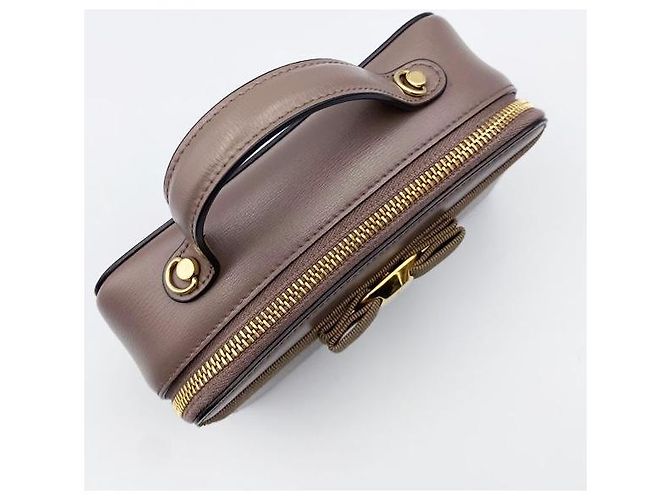 Salvatore Ferragamo Mini borsa tote New Barabow marrone scuro - vista 8