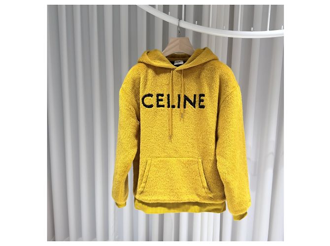 Céline Alpaca Hoodie mit Glitter-Logo Gelb - Ansicht 2