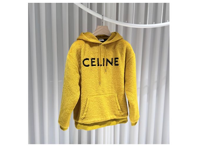 Céline Alpaca Hoodie mit Glitter-Logo Gelb - Ansicht 3