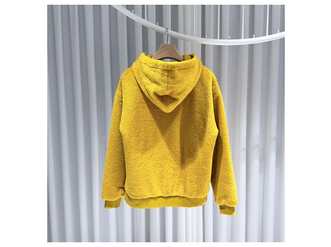 Céline Alpaca Hoodie mit Glitter-Logo Gelb - Ansicht 6